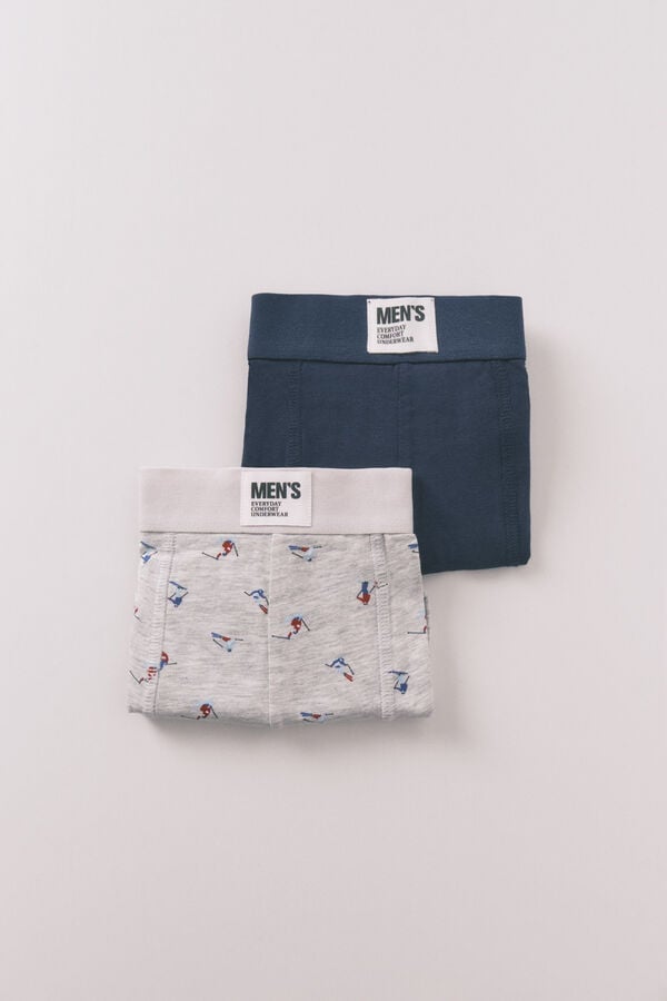 Women'secret Pack de 2 boxers de cuecas para esqui azul