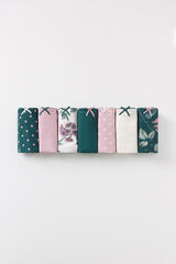 Women'secret Pack 7 bragas cl&aacute;sicas algod&oacute;n lazo estampado