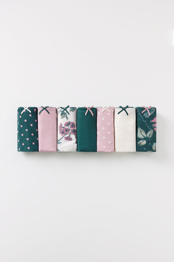 Women'secret Pack 7 bragas cl&aacute;sicas algod&oacute;n lazo estampado