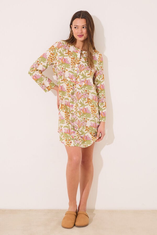 Women'secret Camisola viscosa estampado flores blanco