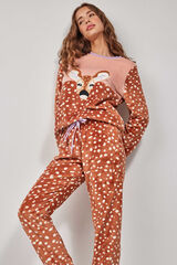 Gisela Pijama largo estampado animal print blanco