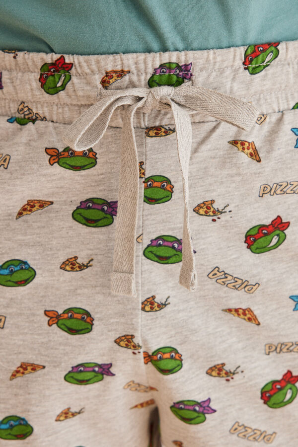 Women'secret Pijama corto hombre 100% algod&oacute;n Tortugas Ninja verde