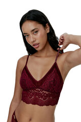 Black Limba Bralette Crop Top Stevie - Burgundy burdeos