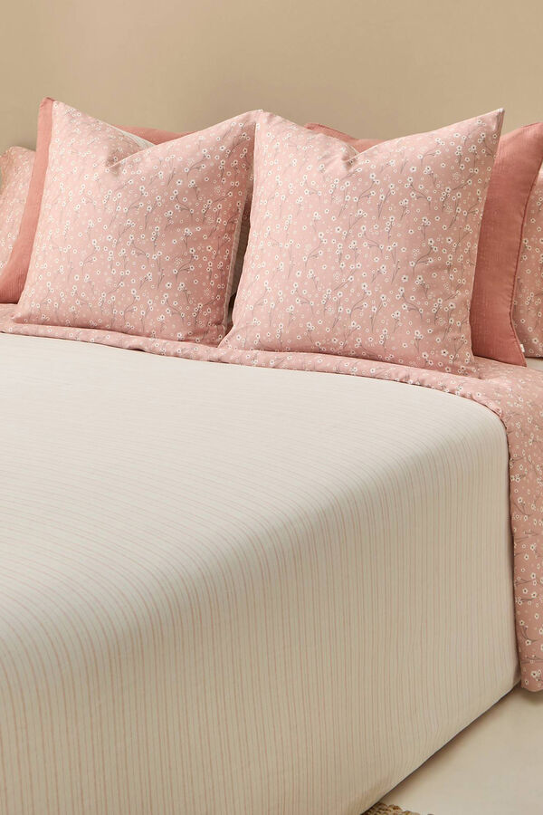 Textura Capa n&oacute;rdica algod&atilde;o acetinado flores rosa