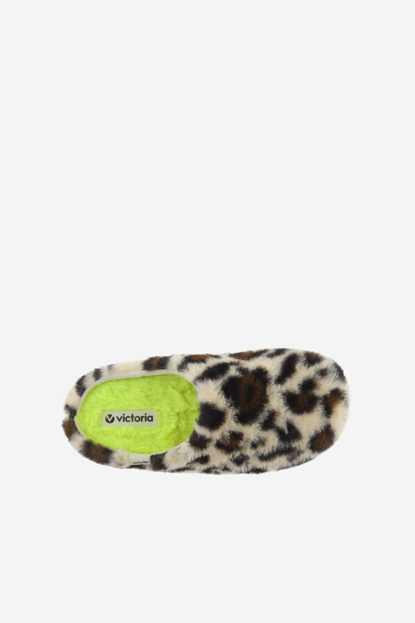Victoria Zapatillas de casa animal print beige