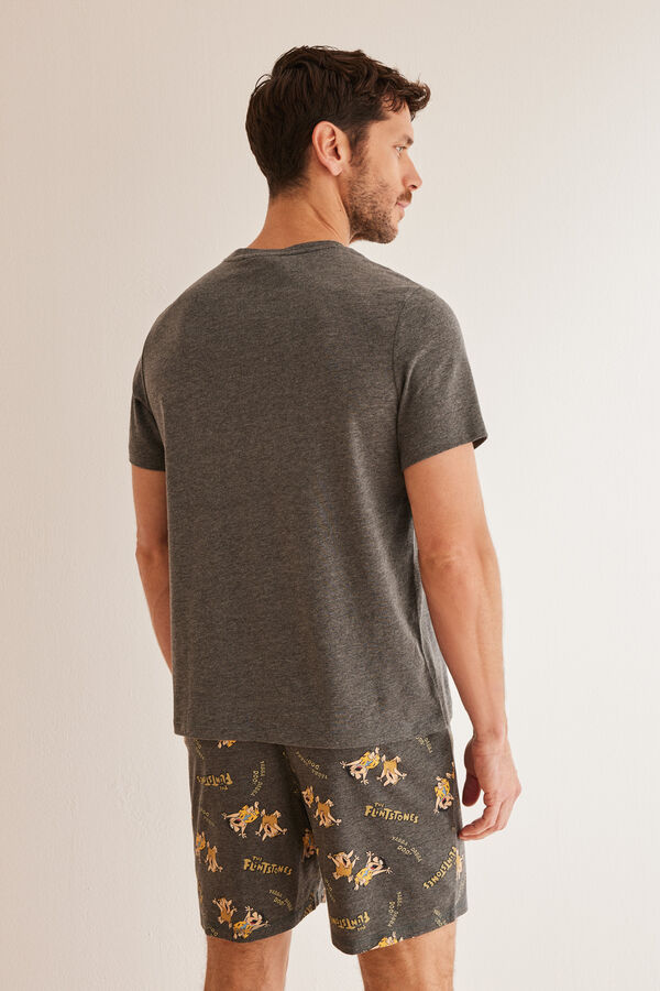 Women'secret Pijama corto hombre algod&oacute;n Los Picapiedras gris