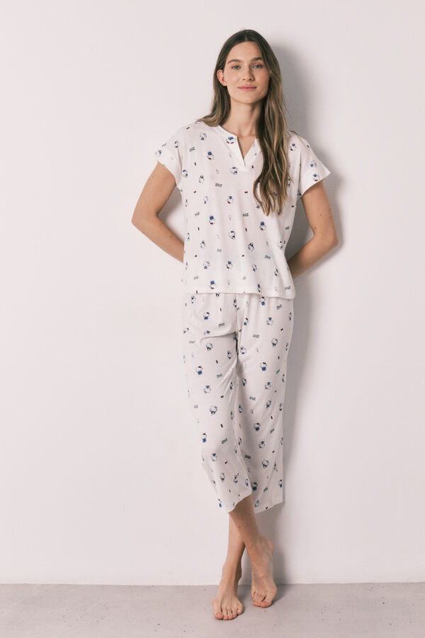 Women'secret Pijama Hello Kitty manga curta branco