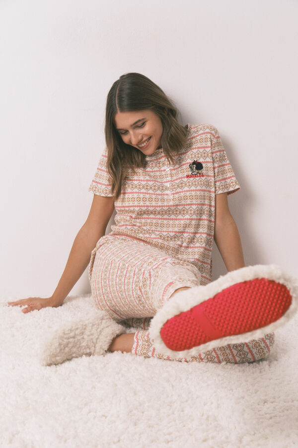 Women'secret Zapatillas casa botas pelo blanco Mafalda blanco