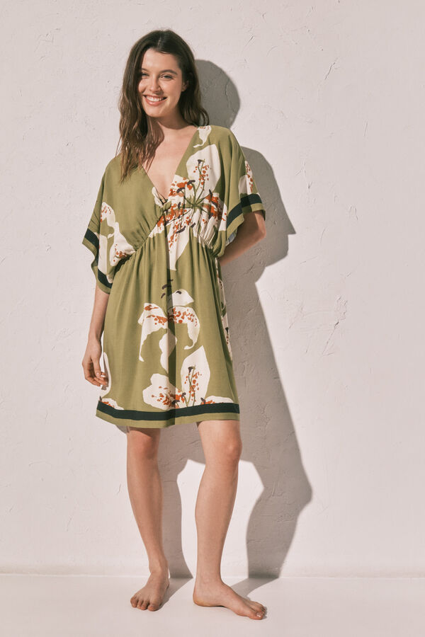 Women'secret Camisola curta estampada verde