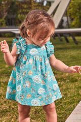 Gocco Vestido estampado flores azul claro turquesa