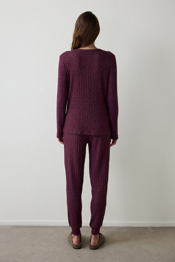 Penti Conjunto de pantal&oacute;n Cozy Time Maroon Ls burdeos