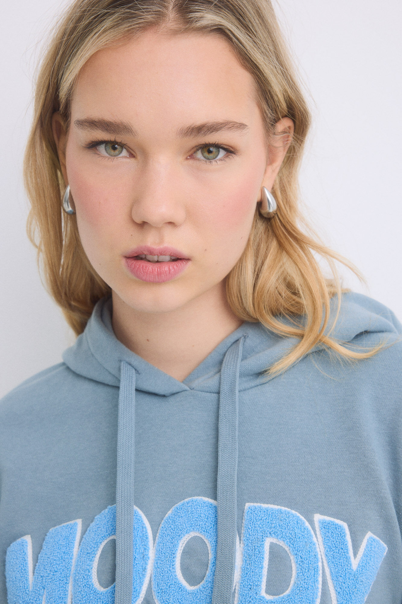 HI&BYE Sudadera capucha felpa algod&oacute;n gris