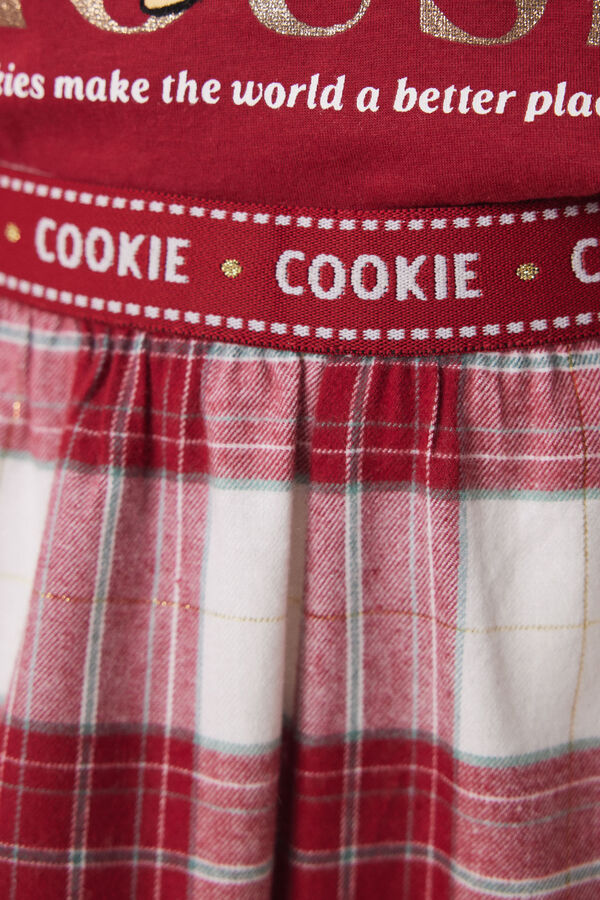 Women'secret Pijama 100% algod&oacute;n cuadros Minnie rojo