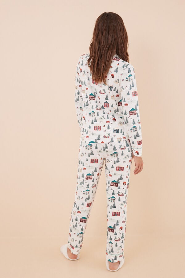 Women'secret Pijama camiseiro Natal branco