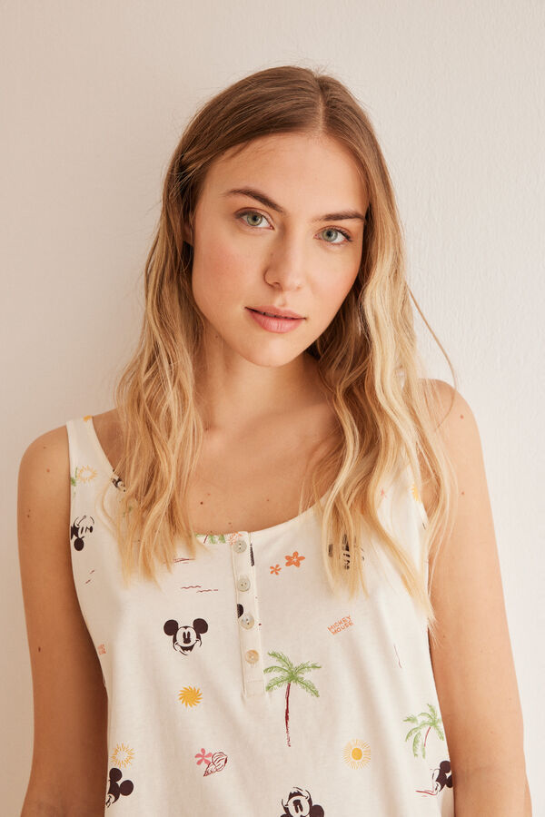 Women'secret Pijama 100% algod&oacute;n estampado Mickey blanco