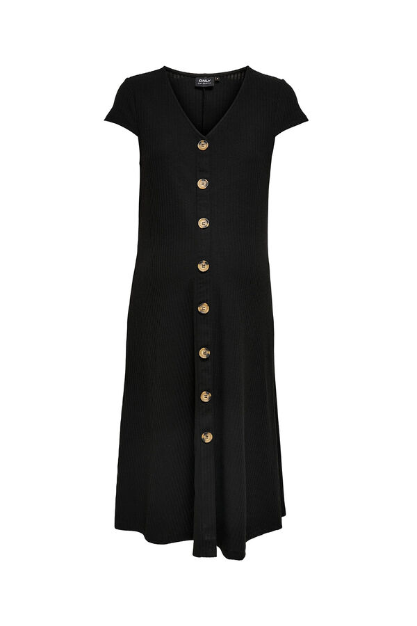 Only Maternity Vestido midi maternity con botones negro