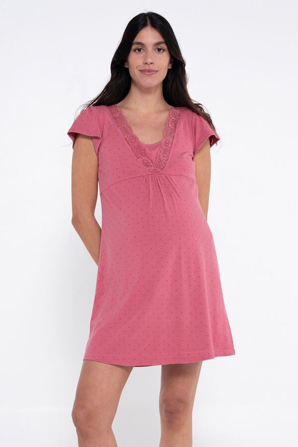 Ohma! Camis&oacute;n lactancia estampado fucsia