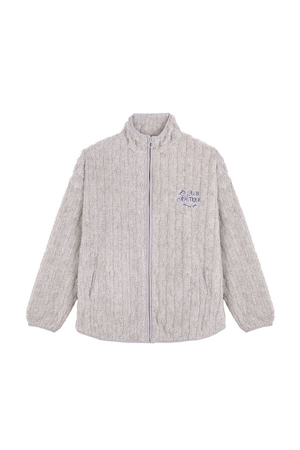 Women'secret Bata corta tejido polar gris gris