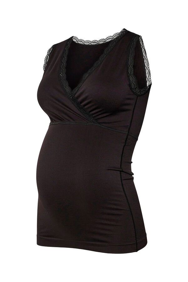 Mamalicious Top renda maternity de amamenta&ccedil;&atilde;o  preto