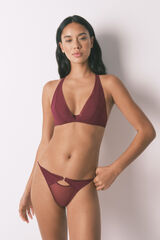 Women'secret Tanga tul microfibra vino burdeos