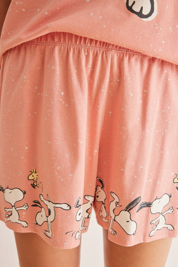 Women'secret Pijama corto 100% algod&oacute;n rosa Snoopy rosa