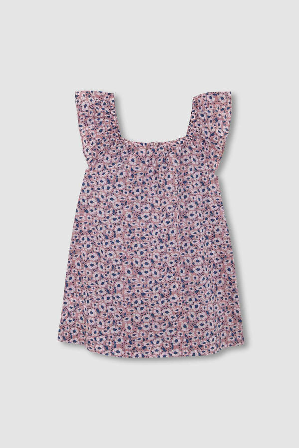 Gocco Vestido Playa Estampado Flores Rosa Medio rosa