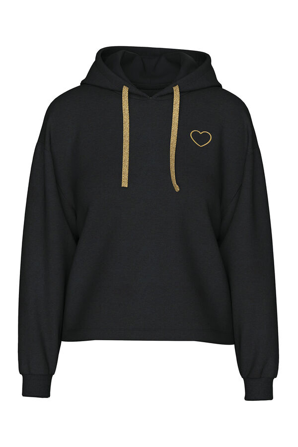 Pieces Sweatshirt com capuz preto