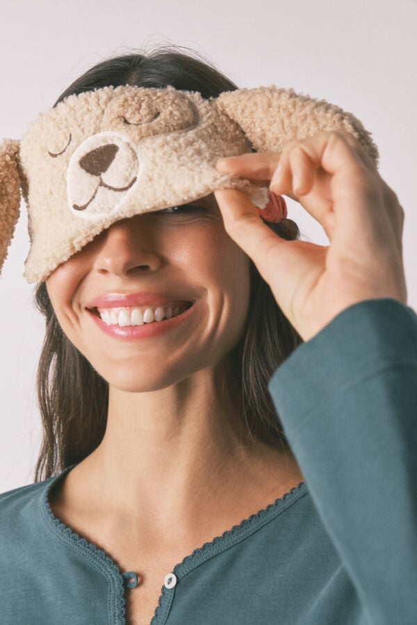 Women'secret Antifaz terciopelo perro orejas 3D beige