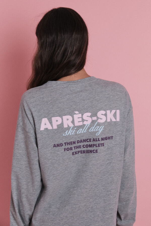 HI&BYE Conjunto longo apr&eacute;s-ski 100% algod&atilde;o cinza cinzento