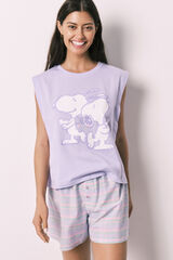Women'secret Pijama curto em algod&atilde;o Snoopy rosa