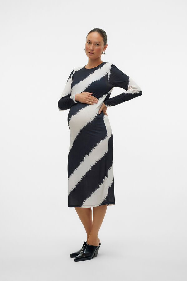 Mamalicious Vestido midi de manga larga maternity negro