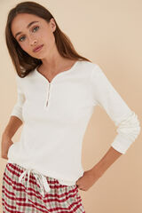 Women'secret T-shirt manga comprida algod&atilde;o bege bege