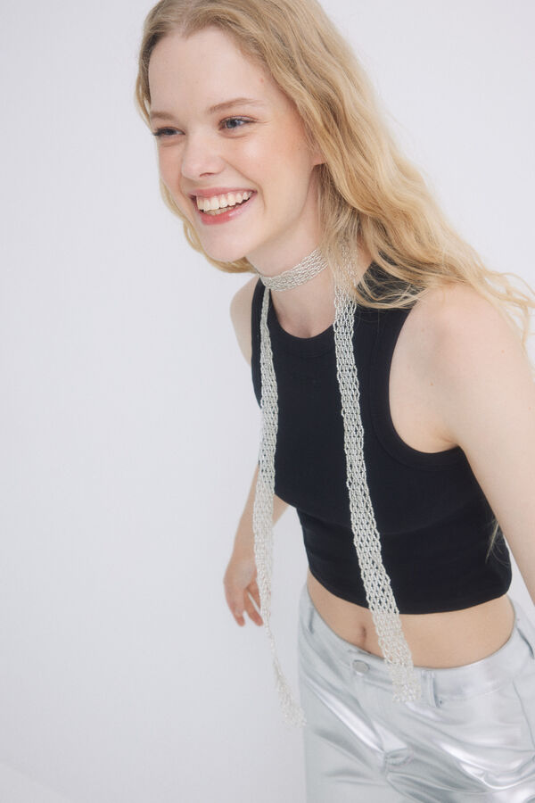 HI&BYE Crop top algod&atilde;o preto preto