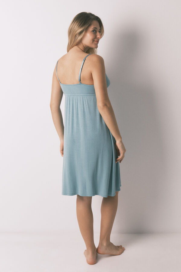 Women'secret Camis&oacute;n midi "maternity" tirantes canal&eacute; verde azul