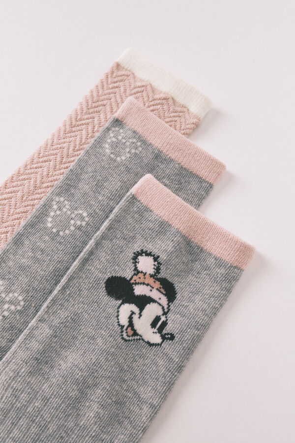 Women'secret Pacote com 3 meias longas de algod&atilde;o da Minnie  estampado