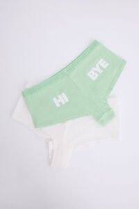 HI&BYE Pack de 2 cuecas boxer brancas e verdes