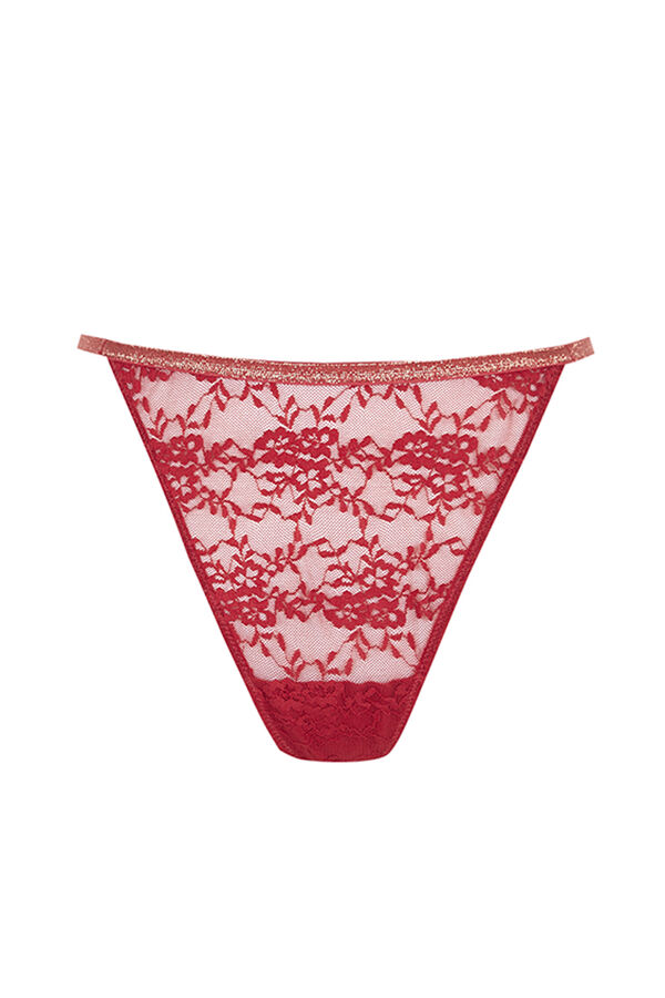 Women'secret Tanga renda vermelha vermelho