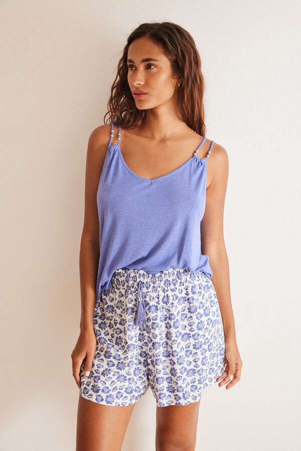 Women'secret Camiseta azul tirantes  estampado