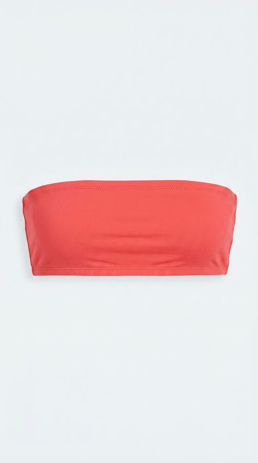 HI&BYE Top biqu&iacute;ni bandeau liso vermelho vermelho