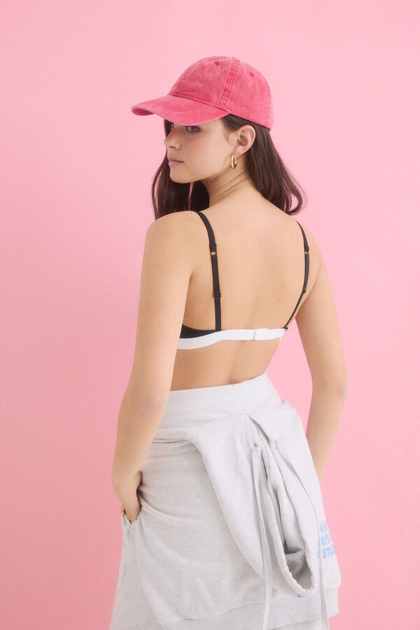 HI&BYE Suti&atilde; triangular enchimento fixo preto preto