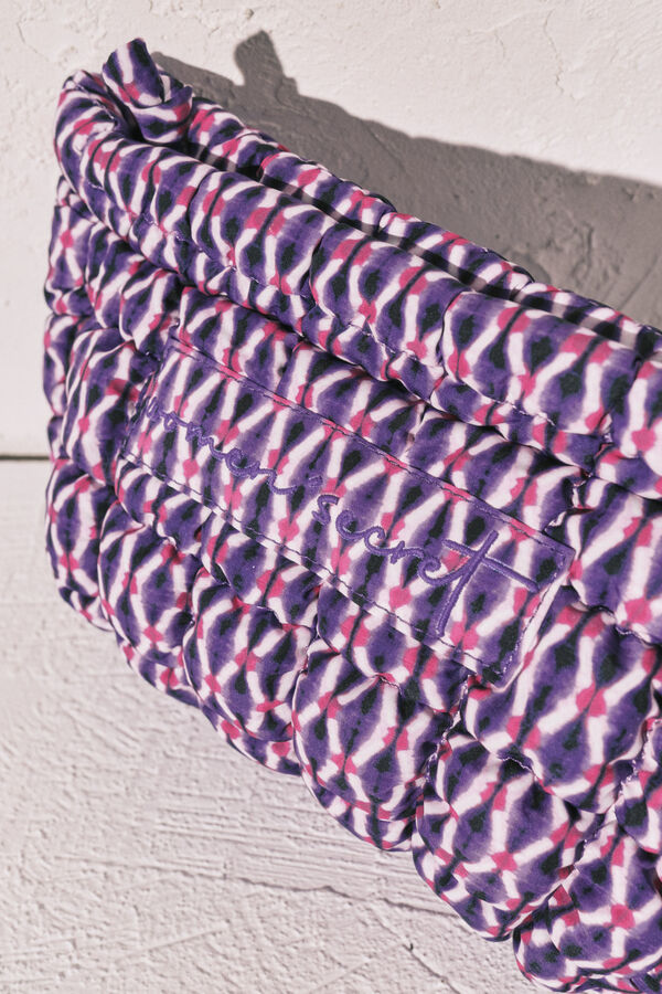 Women'secret Neceser mediano acolchado morado estampado