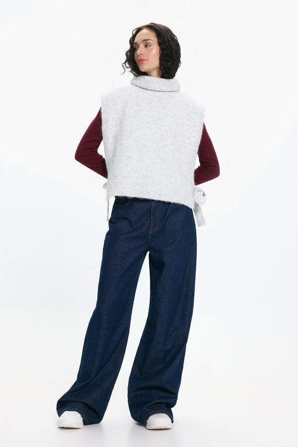 Pieces Poncho tipo chaleco marr&oacute;n