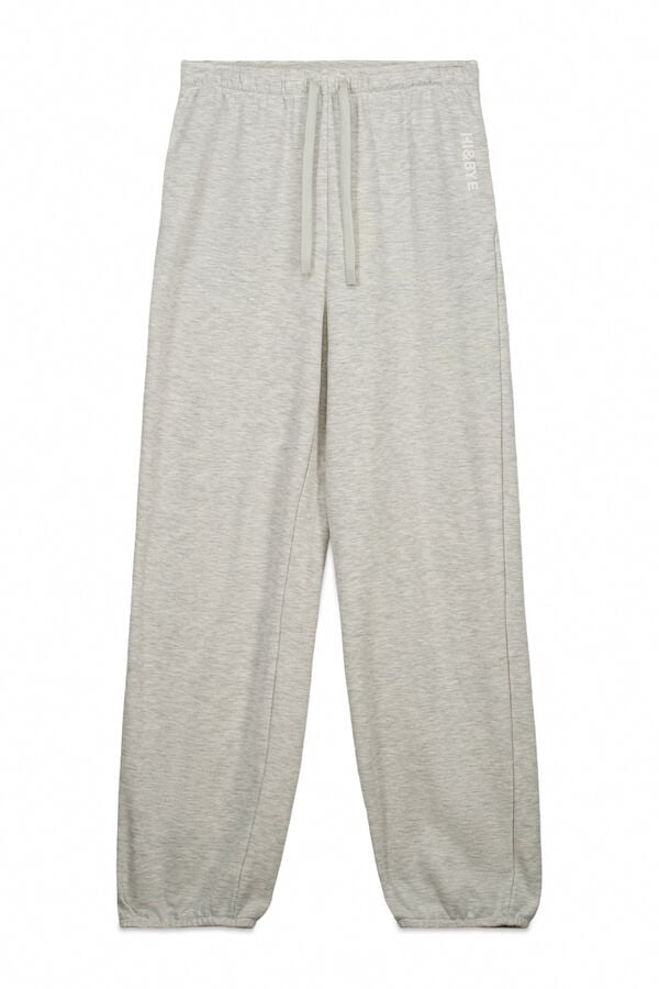HI&BYE Cal&ccedil;a jogger em molet&atilde;o de algod&atilde;o cinza cinzento