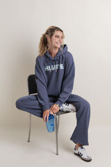 HI&BYE Pantal&oacute;n flare felpa algod&oacute;n azul  azul