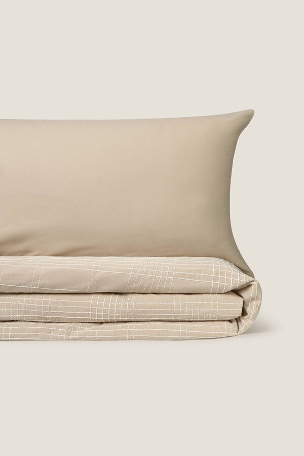 Textura Capa de edredom texturizada castanho