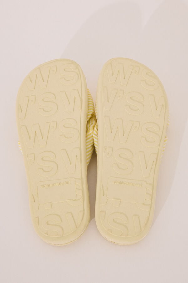 Women'secret Zapatillas casa seersucker amarillo amarillo