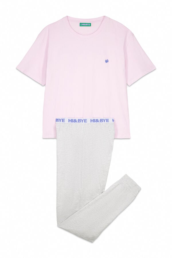 HI&BYE Pijama algod&oacute;n estampado rosa rosa