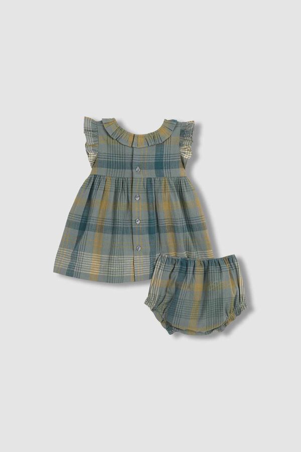 Gocco Vestido de cuadros azul turquesa