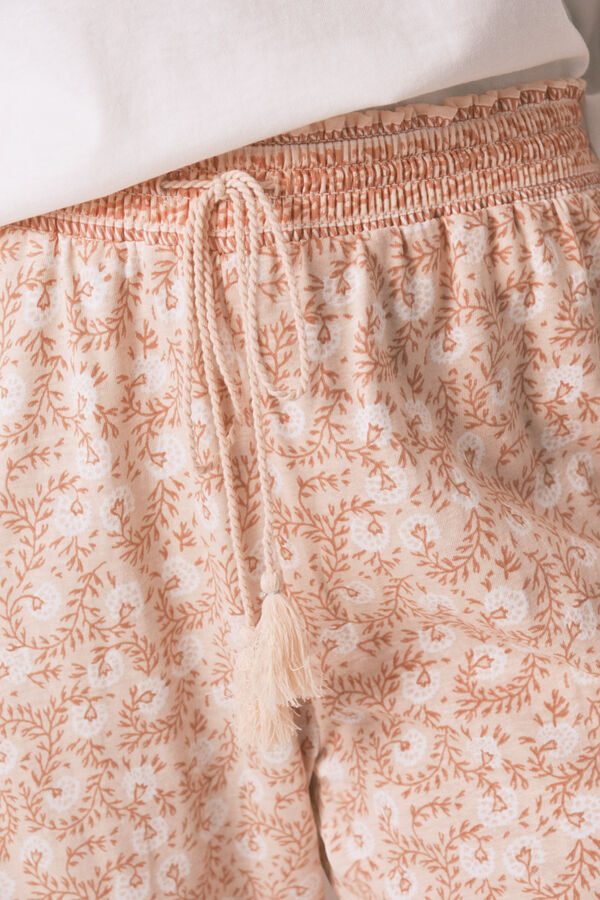 Women'secret Pantal&oacute;n skinny 100% algod&oacute;n flores naranja naranja