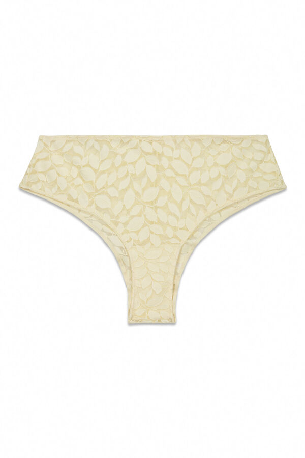 Women'secret Cuecas brasileiras largas em renda bege cru